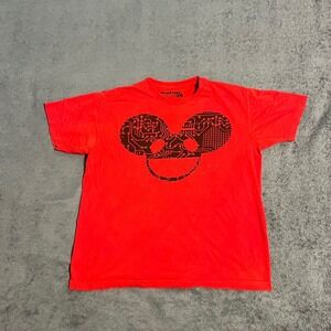 Y2K Deadmau5 Mens Red Shirt Large Circuit Board Mau5head EDM Tee